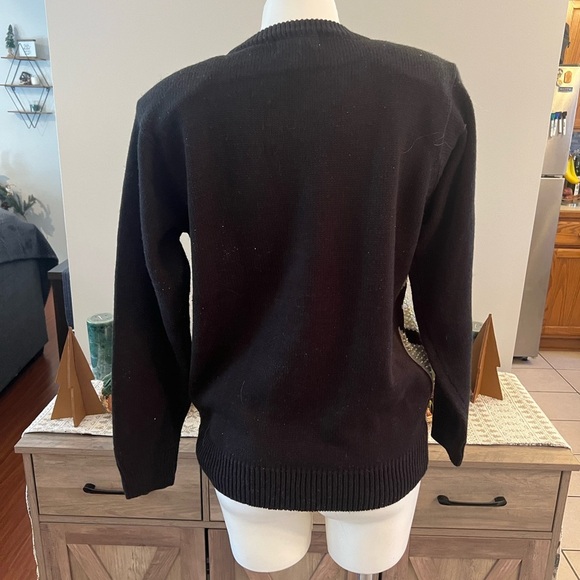 Alfred Dunner petite 80s 90s black grey and white sequins vintage sweater - Picture 4 of 4